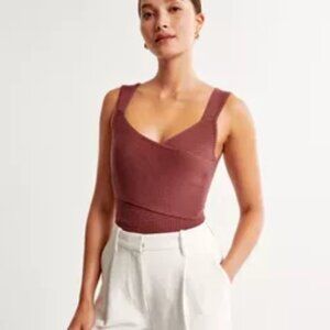Abercrombie Luxeloft wrap tank bodysuit